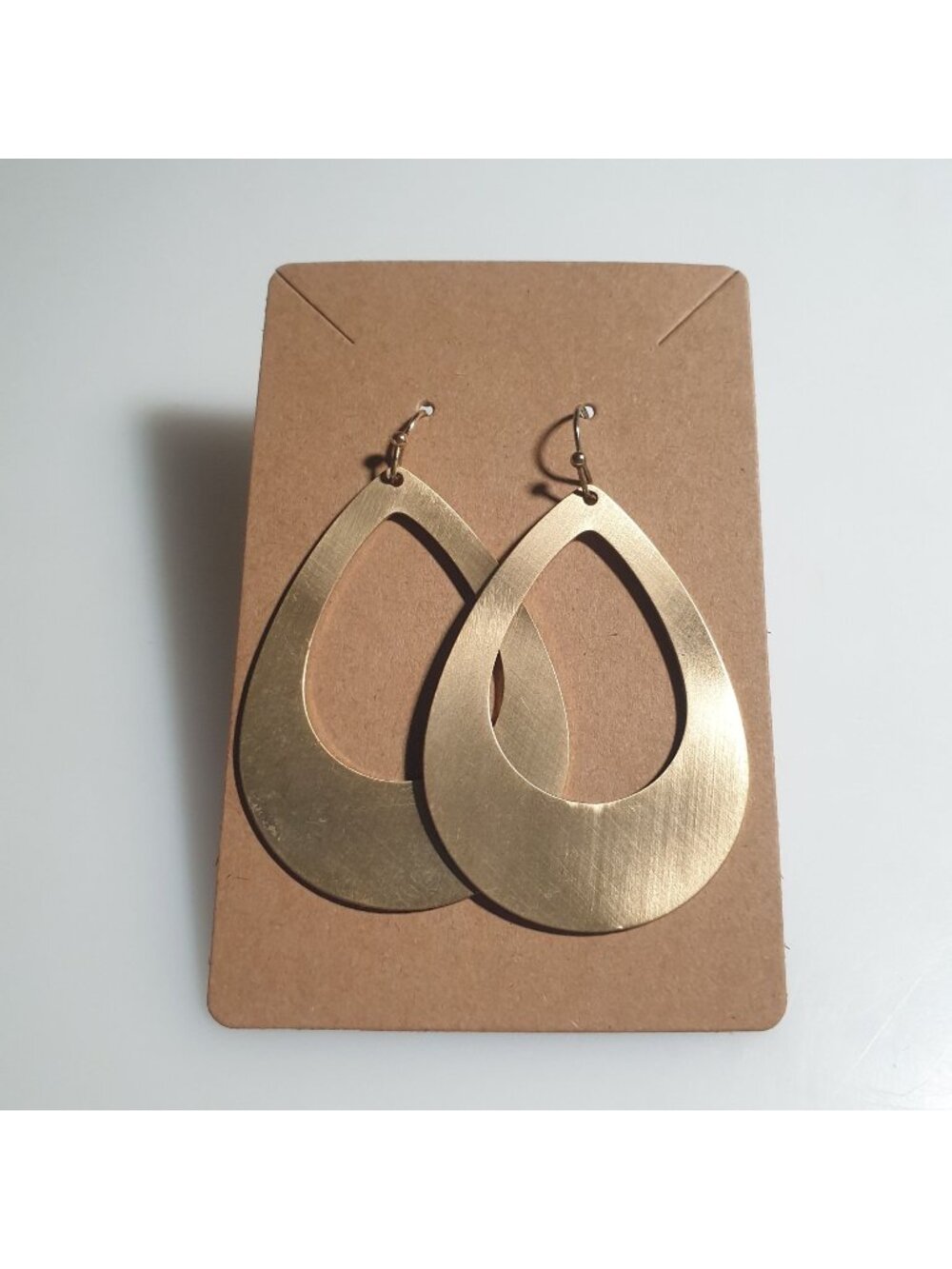Gold Tone Teardrop Lightweight 2.5 Inch Dangle Earrings Pierced  Elegant Jewelry